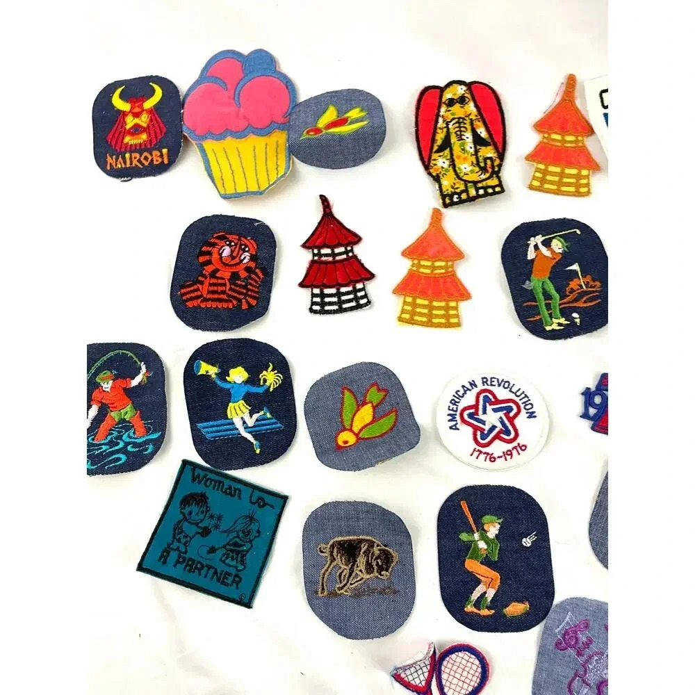 40 PC Assorted Sewing Applique Patches Iron on Sew On NEW‎ Mixed Sequin Crafting - Picture 5 of 8